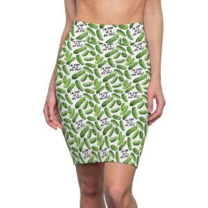 I'm Kind of a Big Dill - Green Pickles - Black Text on White - Women's Pencil Skirt