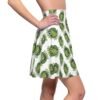 Pickle Snatcher - Thief - Fan - Green Text on White - Women's Skater Skirt - Image 3