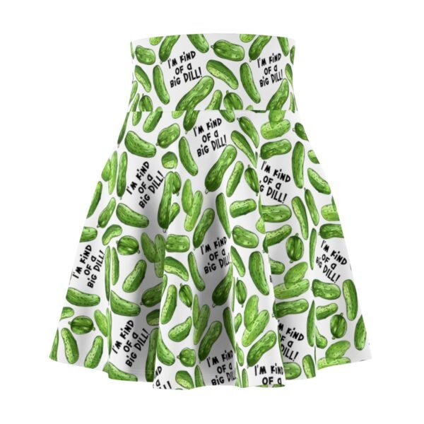 I'm Kind of a Big Dill - Green Pickles - Black Text on White - Women's Skater Skirt