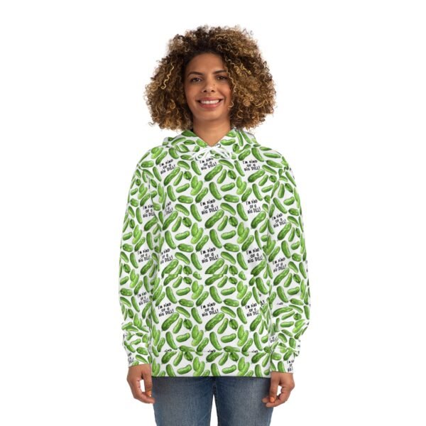 I'm Kind of a Big Dill - Green Pickles - Black Text on White - Fashion Hoodie
