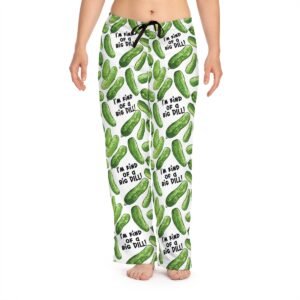 I'm Kind of a Big Dill - Green Pickles - Black Text on White - Women's Pajama Pants
