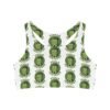 Pickle Snatcher - Thief - Fan - Green Text on White - Seamless Sports Bra - Image 5