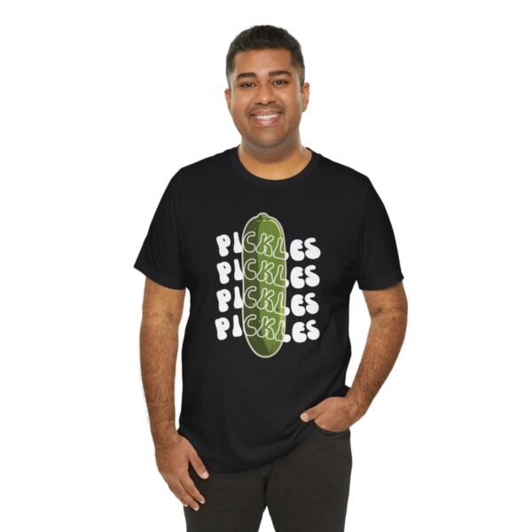 Pickles Times Four - Pickle Design - Foodie - Black - Unisex Jersey Short Sleeve Tee