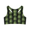 Pickle Snatcher - Thief - Fan - Green Text on Black - Seamless Sports Bra - Image 5
