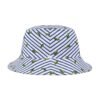 Blue and White Stripes With Green Pickles Design - Bucket Hat - Image 9