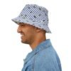 Blue and White Stripes With Green Pickles Design - Bucket Hat - Image 3