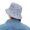 Blue and White Stripes With Green Pickles Design - Bucket Hat - Image 6