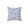 Blue and White Stripes With Green Pickles Design - Faux Suede Square Pillow - Image 4
