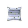 Blue and White Stripes With Green Pickles Design - Faux Suede Square Pillow - Image 3