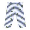 Blue and White Stripes With Green Pickles Design - Women's Capri Leggings - Image 5