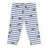 Blue and White Stripes With Green Pickles Design - Women's Capri Leggings - Image 6