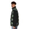 DILL-ivering A Perfect Dab - Pickle Puns - Black Background - Men's Puffer Jacket - Image 4