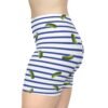 Blue and White Stripes With Green Pickles Design - Women's Biker Shorts - Image 4