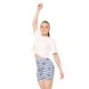 Blue and White Stripes With Green Pickles Design - Women's Biker Shorts - Image 5