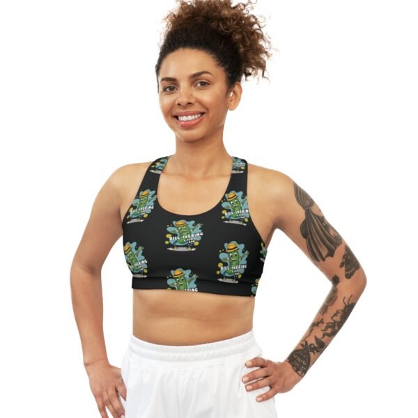 DILL-ivering A Perfect Dab - Dabbing Dance - Pickle Puns - Seamless Sports Bra