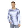 Breton Style Blue and White Striped T-Shirt - Men's Long Sleeve Shirt - Image 4